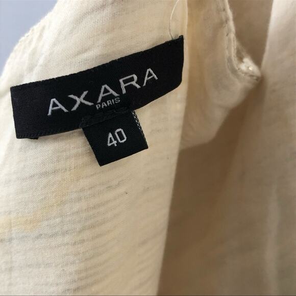 Axara Paris Linen Blend Faux Wrap Mini Cocktail Dress Size8 EU40 Metallic Thread - Picture 3 of 14